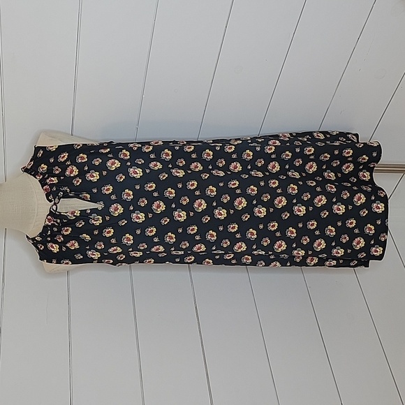 LOFT small green floral midi dress - Picture 1 of 5